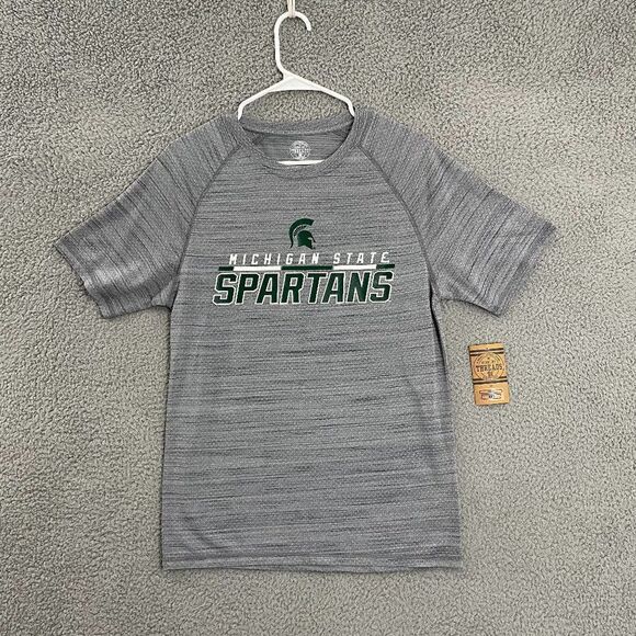 Michigan‎ State Spartans Shirt Men S Gray Short Sleeve Performance Tee NWT - Picture 1 of 10